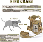 SALFSE khaki cat harness with customizable Molle patches