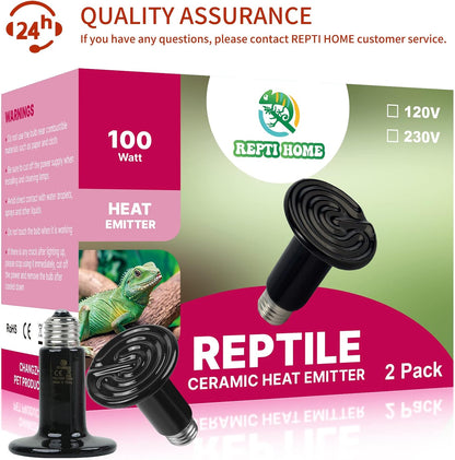 REPTI HOME ceramic heat bulb installed in a porcelain socket for poultry and amphibian warmth