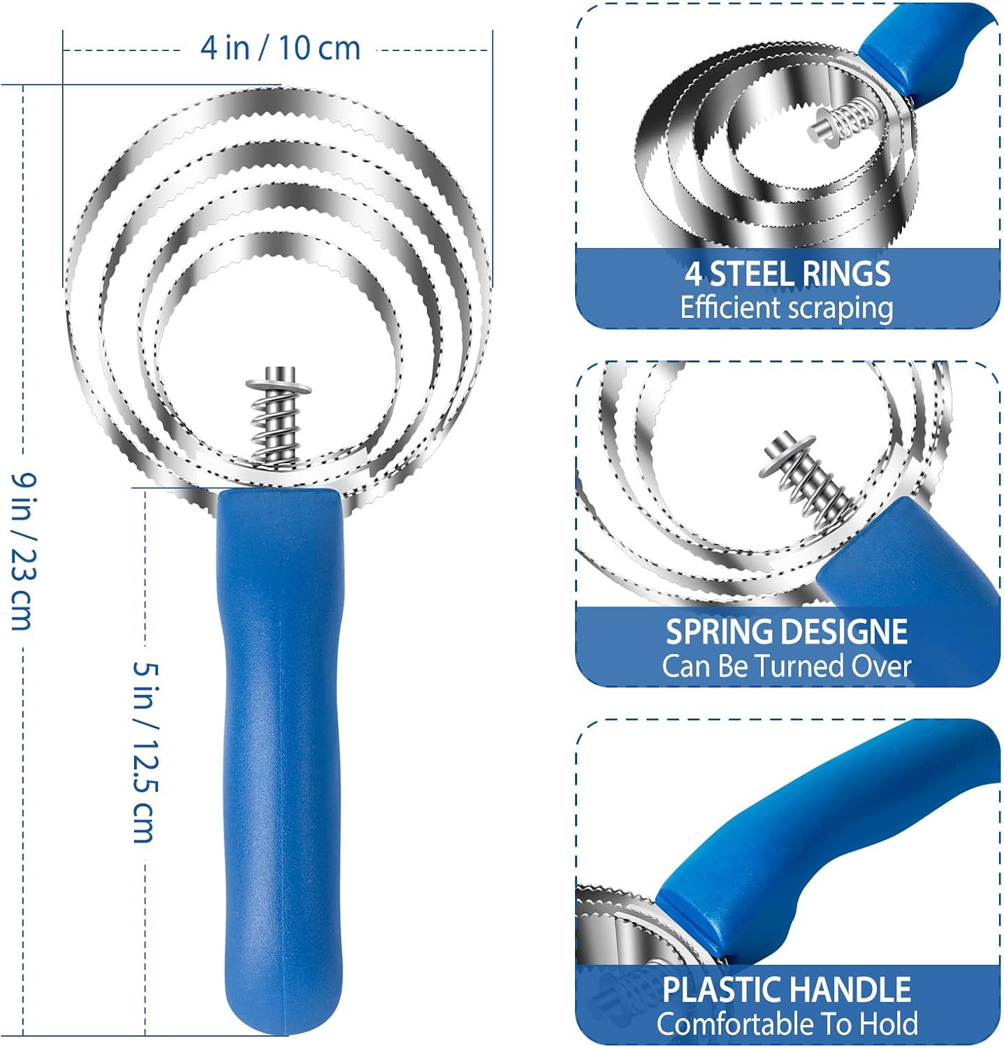 Ergonomic soft touch handle of Qwork curry comb