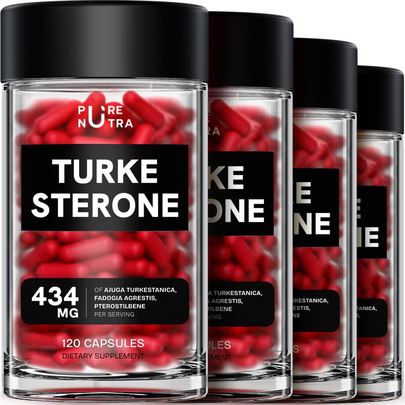 PureNutra Organic Turkesterone supplement bottles front view for muscle growth