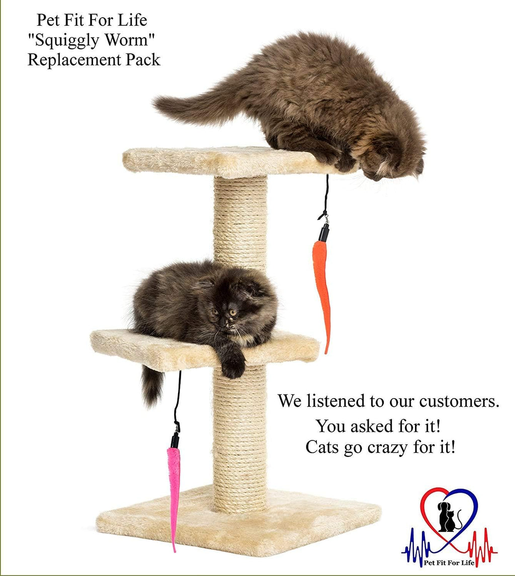 Assorted color plush worms for interactive cat wands