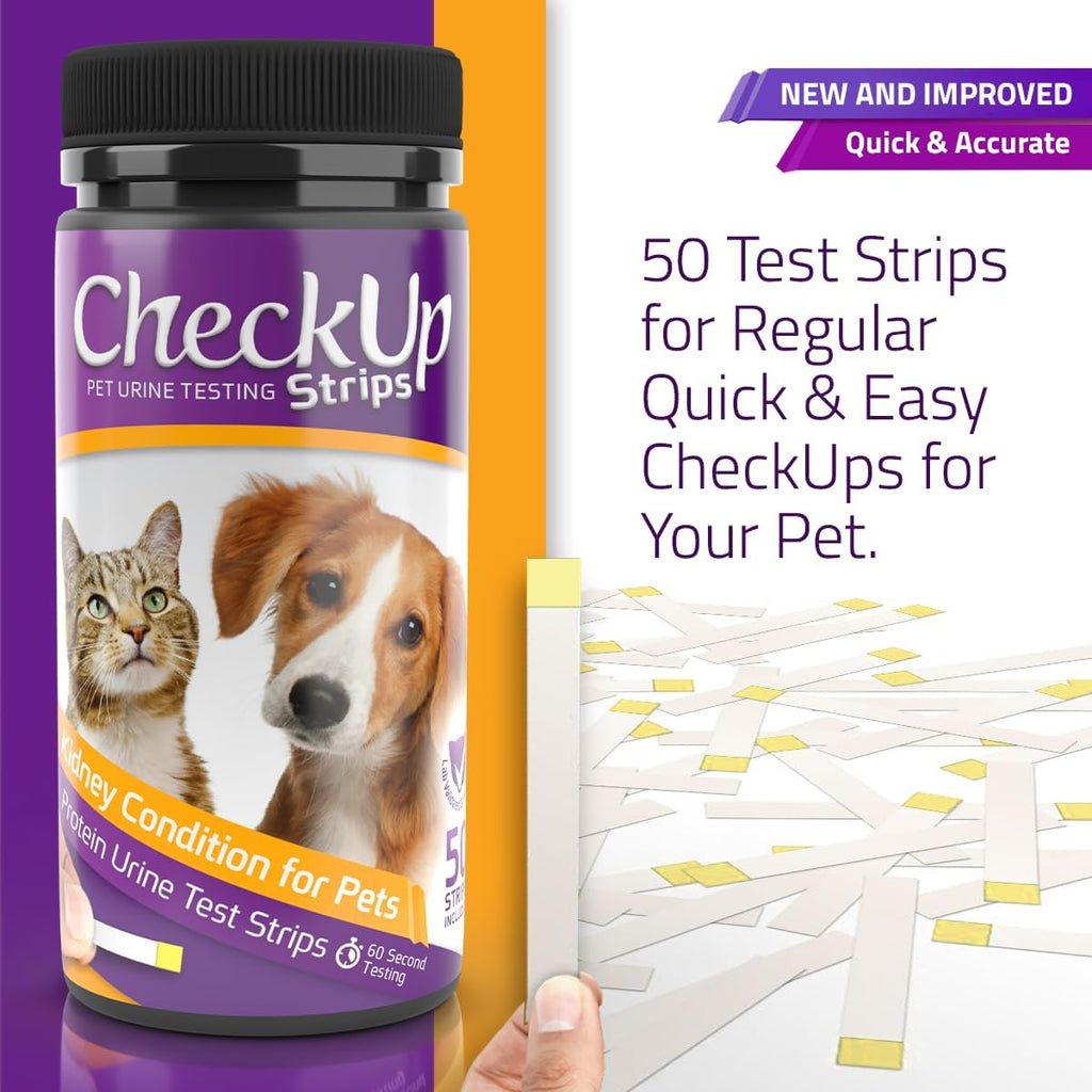 KIT4CAT at-home pet diagnostic strips bottle showing color comparison chart for dogs and cats.