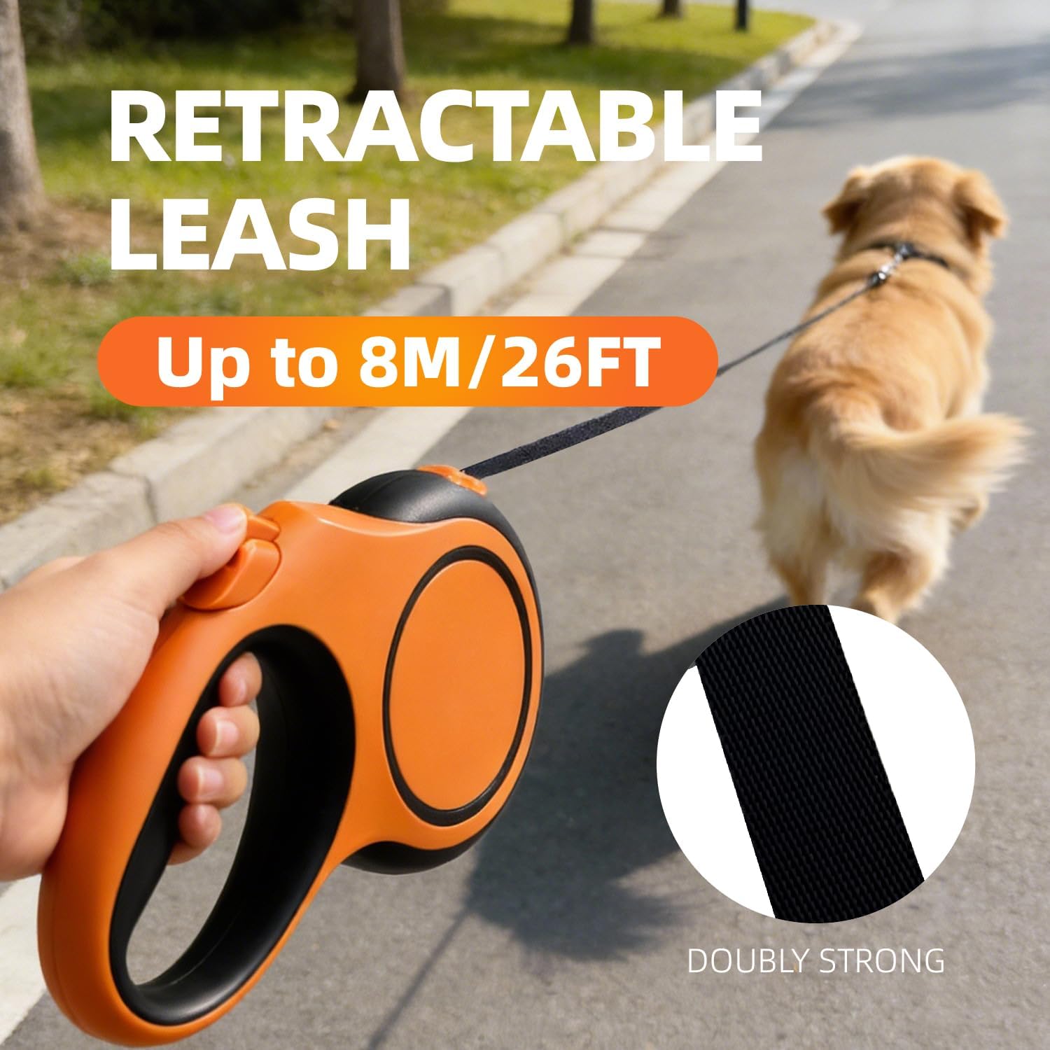 NexLogi heavy duty dog leash with anti-slip rubberized handle