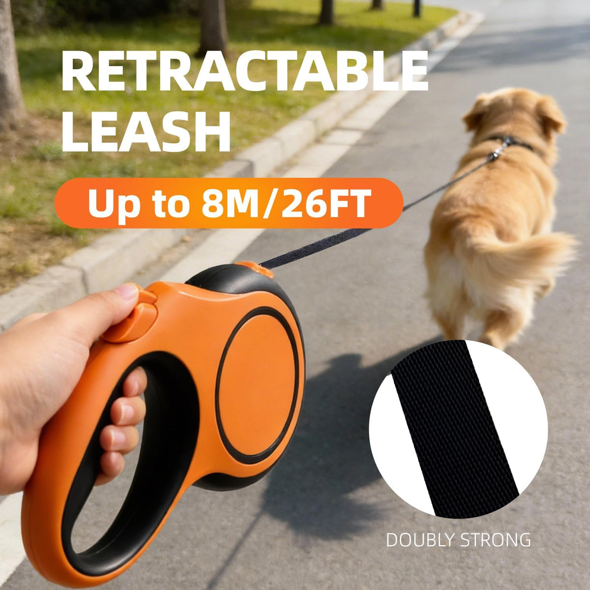 NexLogi heavy duty dog leash with anti-slip rubberized handle