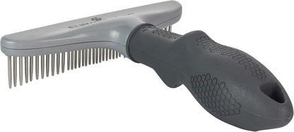 Side profile of the gray FURminator grooming rake