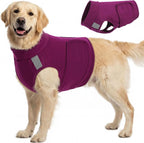 KOESON Reflective Dog Anxiety Vest front view purple calming compression shirt
