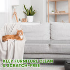 Ley's scat mat installed on a couch for cat deterrence