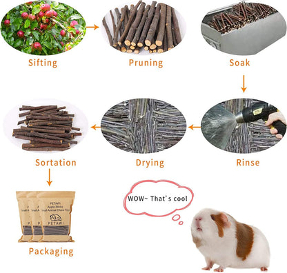 Bulk supply of 200 pieces of bunny chew sticks for boredom relief