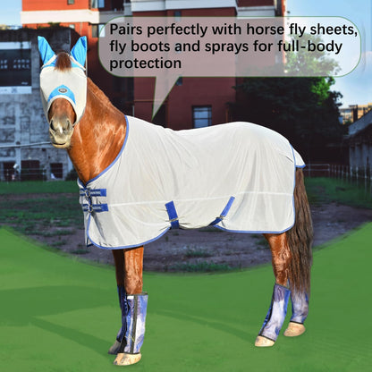 Adjustable double-locking mechanism on Fornyk fly mask