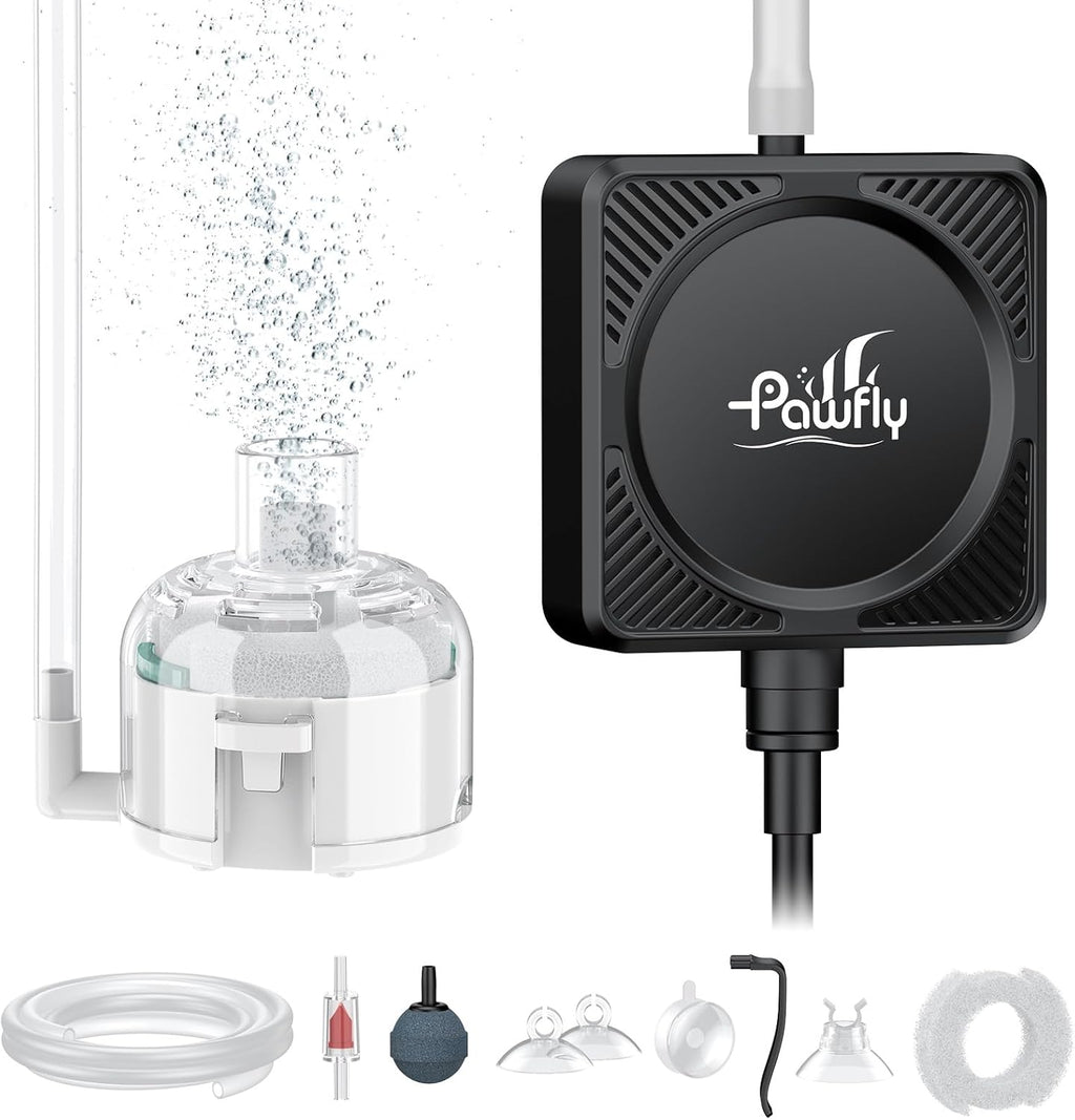 Pawfly mini aquarium air pump premium imported kit front view
