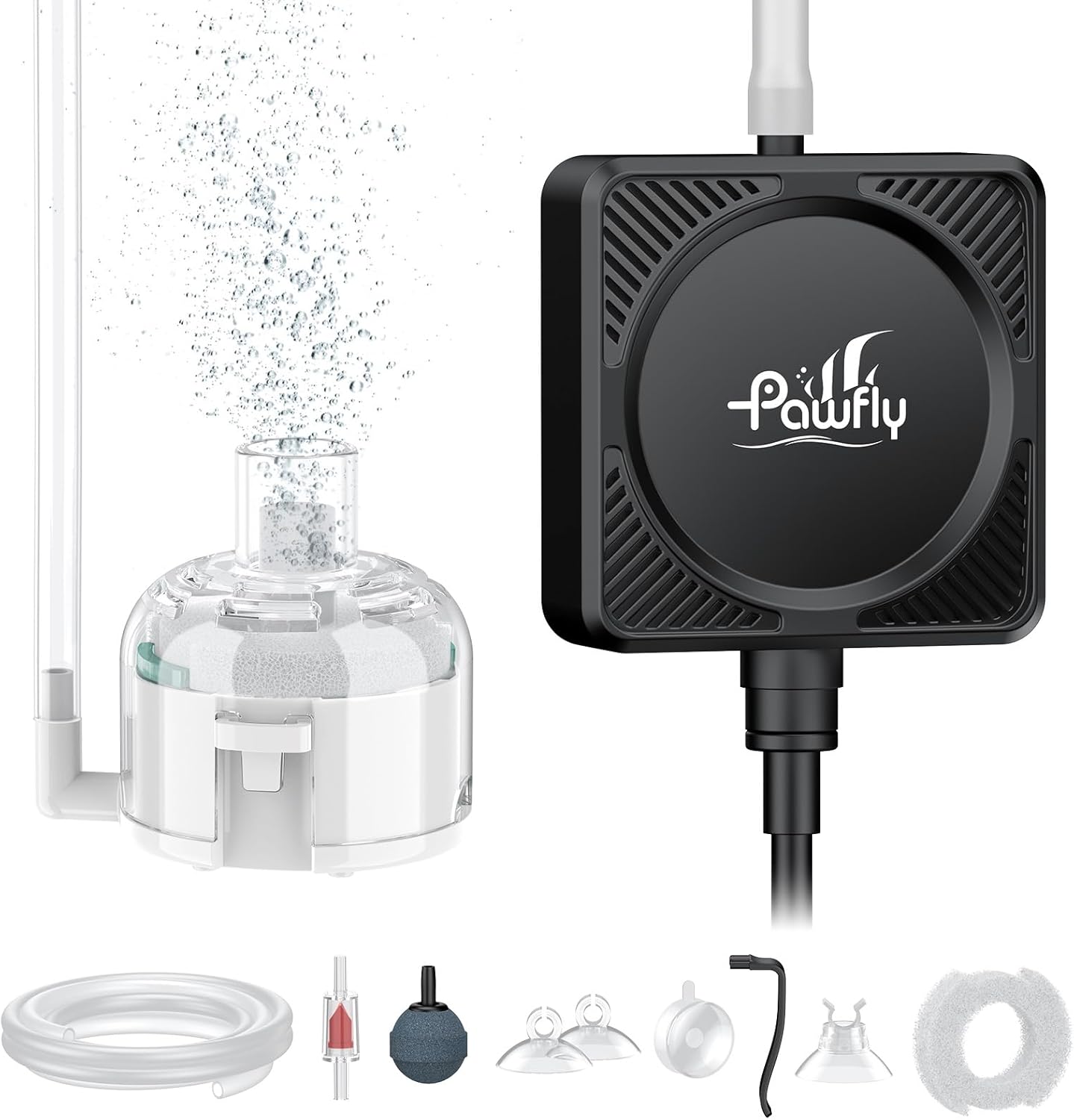 Pawfly mini aquarium air pump premium imported kit front view