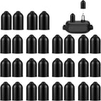TiciKim dog shock collar rubber tips front view pack of thirty black silicone replacement covers.