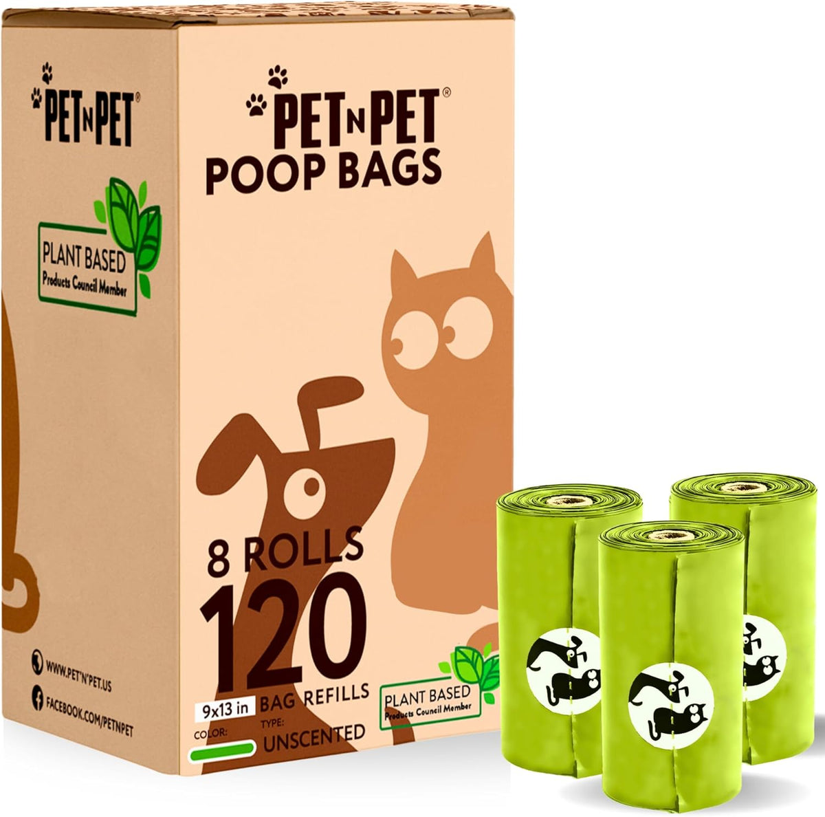 Pet N Pet 16 rolls packaging of eco friendly pet poop bags
