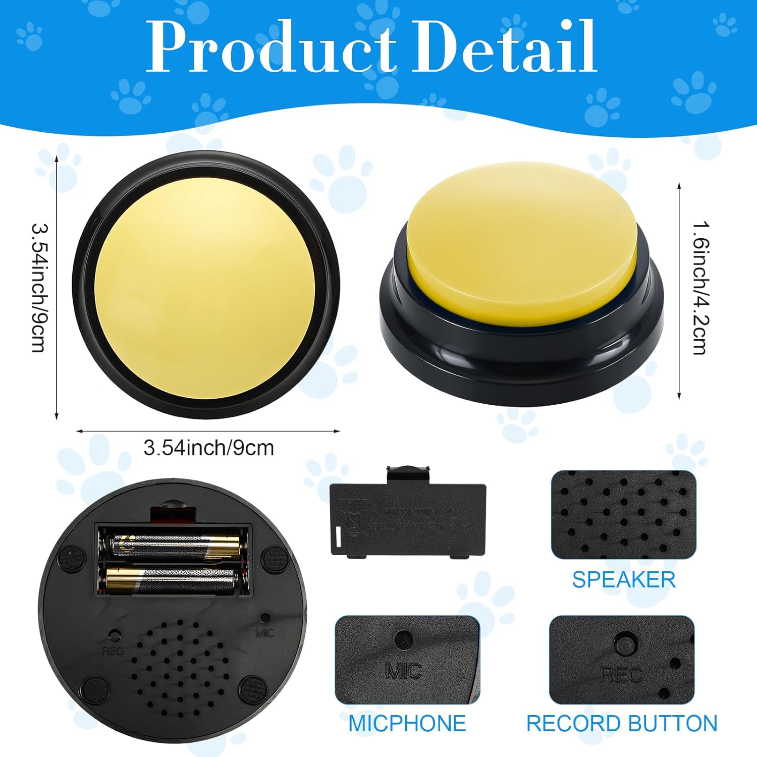 Jerify pet communication buttons with custom recording features and waterproof stickers.