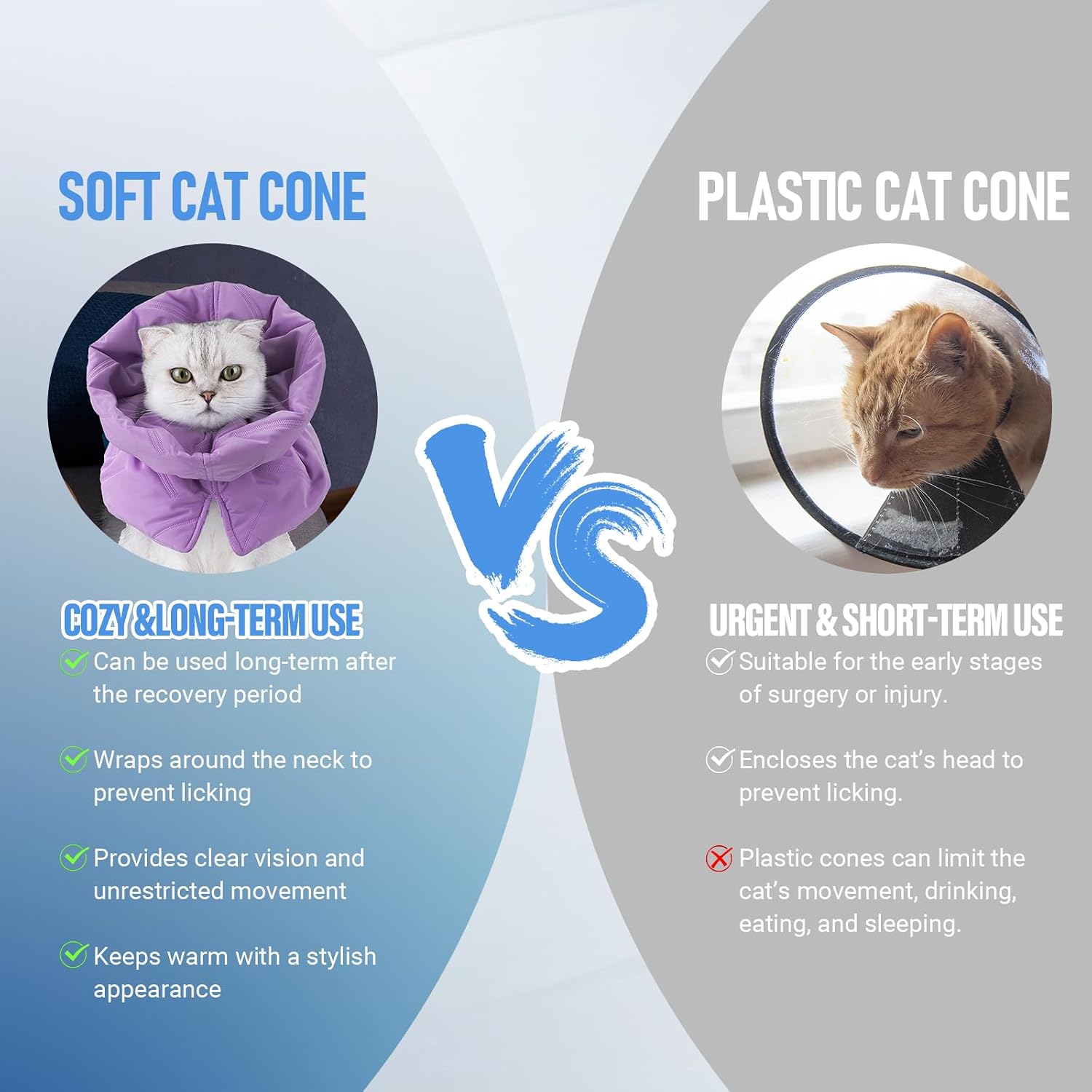 Side view of comfortable soft elizabethan collar for small pets
