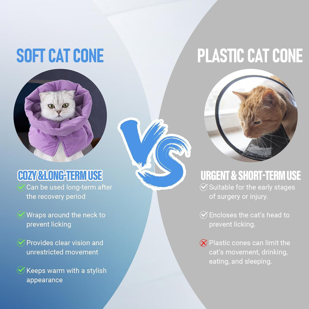 Side view of comfortable soft elizabethan collar for small pets
