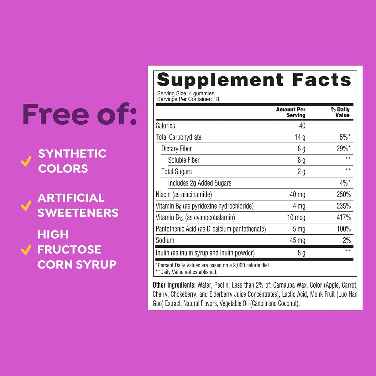 MiraFIBER Gummies, from The Makers of MiraLAX, Vegan Formula, 8g Per Serving, Gut Health for Men & Women, Prebiotic Fiber Gummies for Adults, Mixed Fruit Flavor 72Ct - Image 9