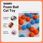 Twelve orange foam balls for cat exercise