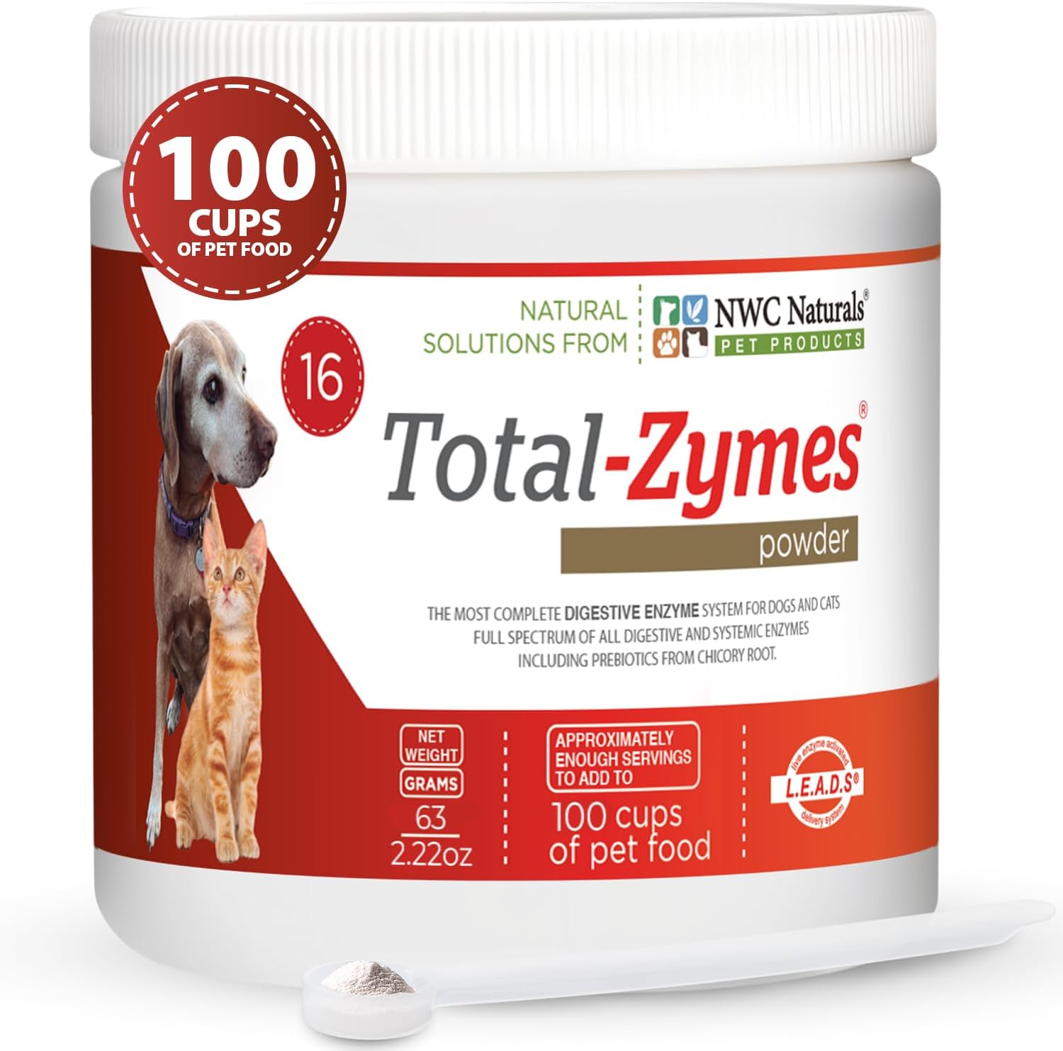 NWC Naturals Total-Zymes Digestive Enzymes for Cats and Dogs, Unflavored, Gut Health with Prebiotic to Support Food Digestion & Absorption, 365 Servings - 8 Ounces - Image 9