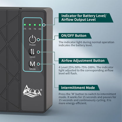 AQQA battery powered fish tank aerator side profile