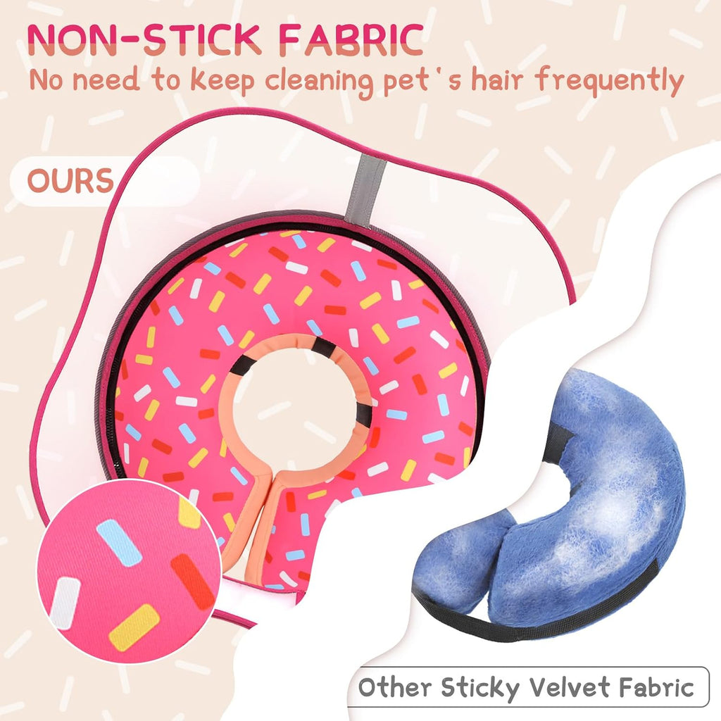 Supet pink e-collar donut showing inner loops for daily pet collar attachment