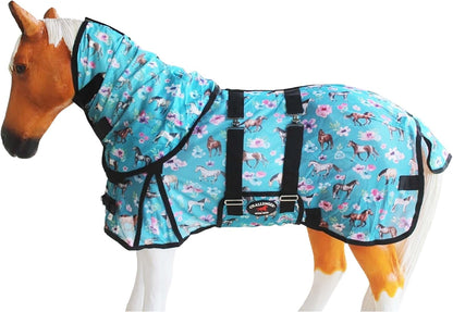 Challenger miniature equine breathable fly sheet flat layout display