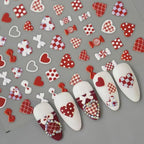 WFBBKP Jmeowio Valentines 5D Embossed Nail Art Stickers front view