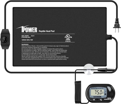 iPower 8 by 12-Inch 16W Reptile Heat Mat, Under Tank Warmer Terrarium Heat Pad for Turtles Lizards Frogs and Other Small Animals, Multi Sizes - Image 11
