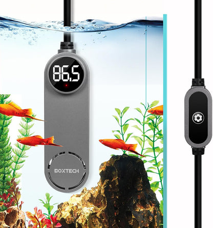 Boxtech small fish tank heater front view with external controller