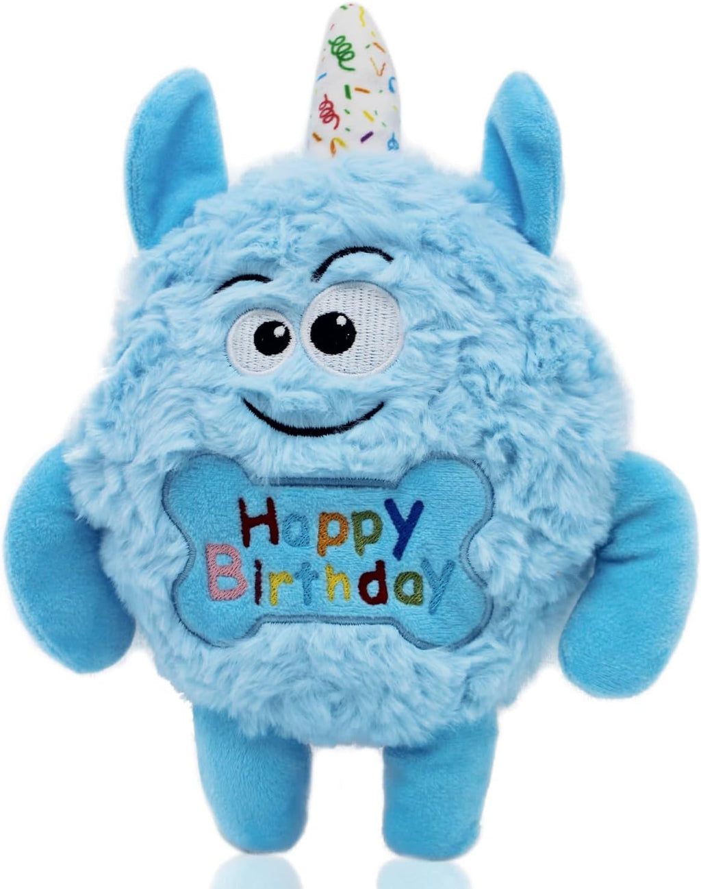 Plush Squeaky Dog Toy, Crinkle Stuffed Dog Toy Keep Them Busy Tug of War Birthday Dog Chew Toy for Small Medium Large Dogs (Blue) - Image 12