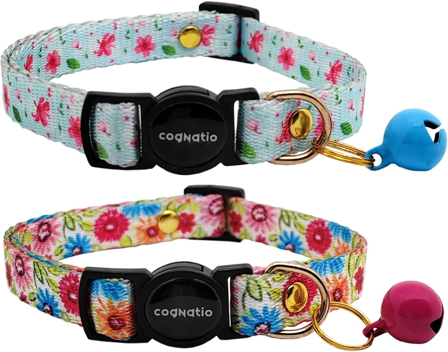 2 Pack Breakaway cat Collars with Bell,Safety Quick Release Pendant Cute Kitten Collar,Adjustable 20-30cm (Red+Rose, 20-30cm) - Image 12