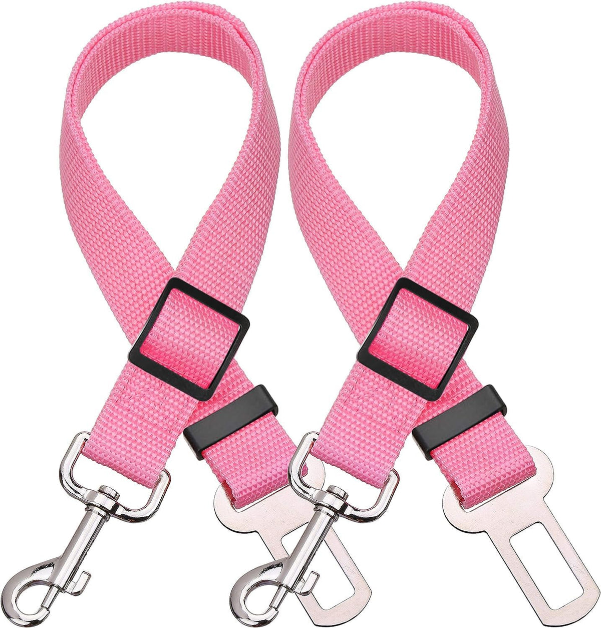 Elisel Elisel 2 Packs Adjustable Length Pet Dog Cat car seat Belt Pet seat Belt Pet Accessories for Dogs Cats and Pets (Black Pink) - Image 9