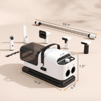 Five in one pet care workstation showing vacuum and drying accessories.