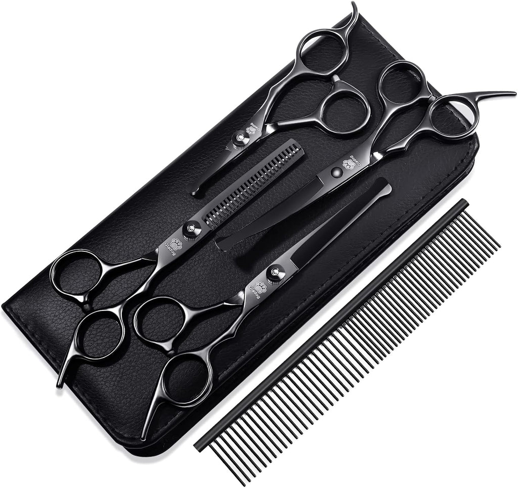Dog Grooming Scissors Kit with Safety Round Tips, GLADOG Professional 6 in 1 Grooming Scissors for Dogs, Sharp and Heavy-duty Dog Grooming Shears for Dogs Cats Pets - Image 11