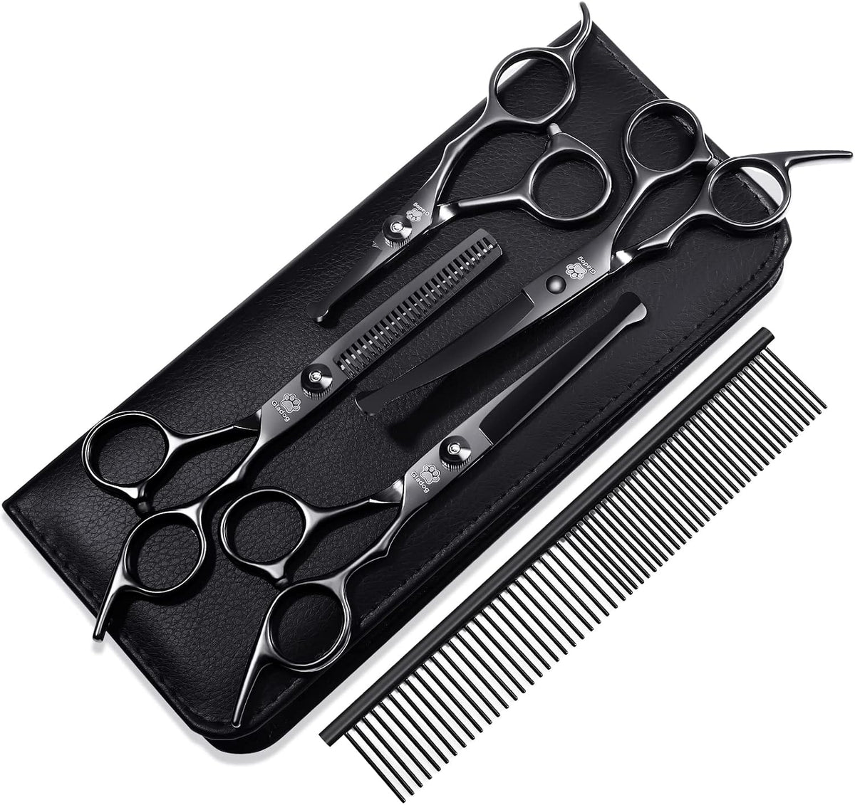 Dog Grooming Scissors Kit with Safety Round Tips, GLADOG Professional 6 in 1 Grooming Scissors for Dogs, Sharp and Heavy-duty Dog Grooming Shears for Dogs Cats Pets - Image 11