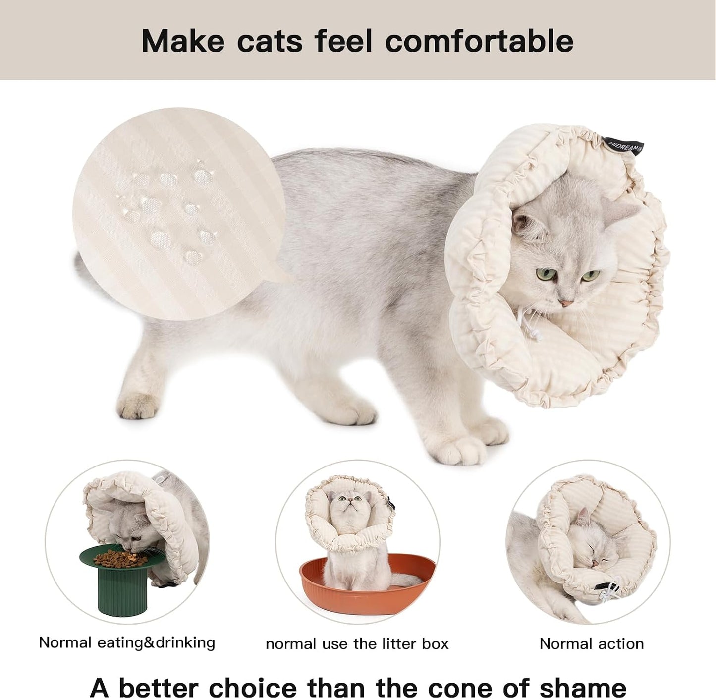 H Hidream adjustable recovery e collar for cats
