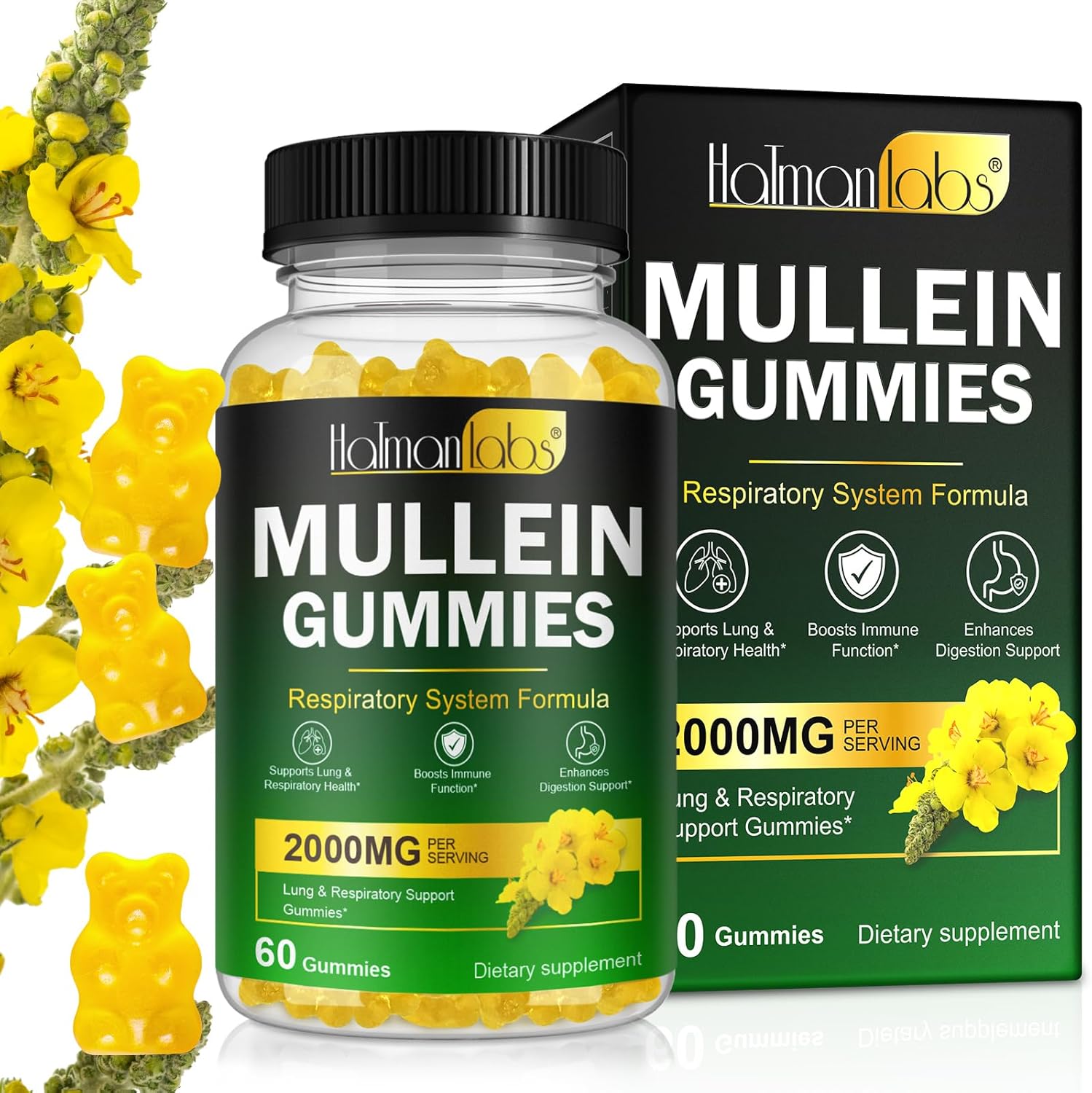 Mxczbsm Mullein Gummies 2000mg front bottle view