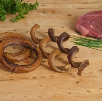 Spiral shaped beef pizzle dog chew bones for canine dental health