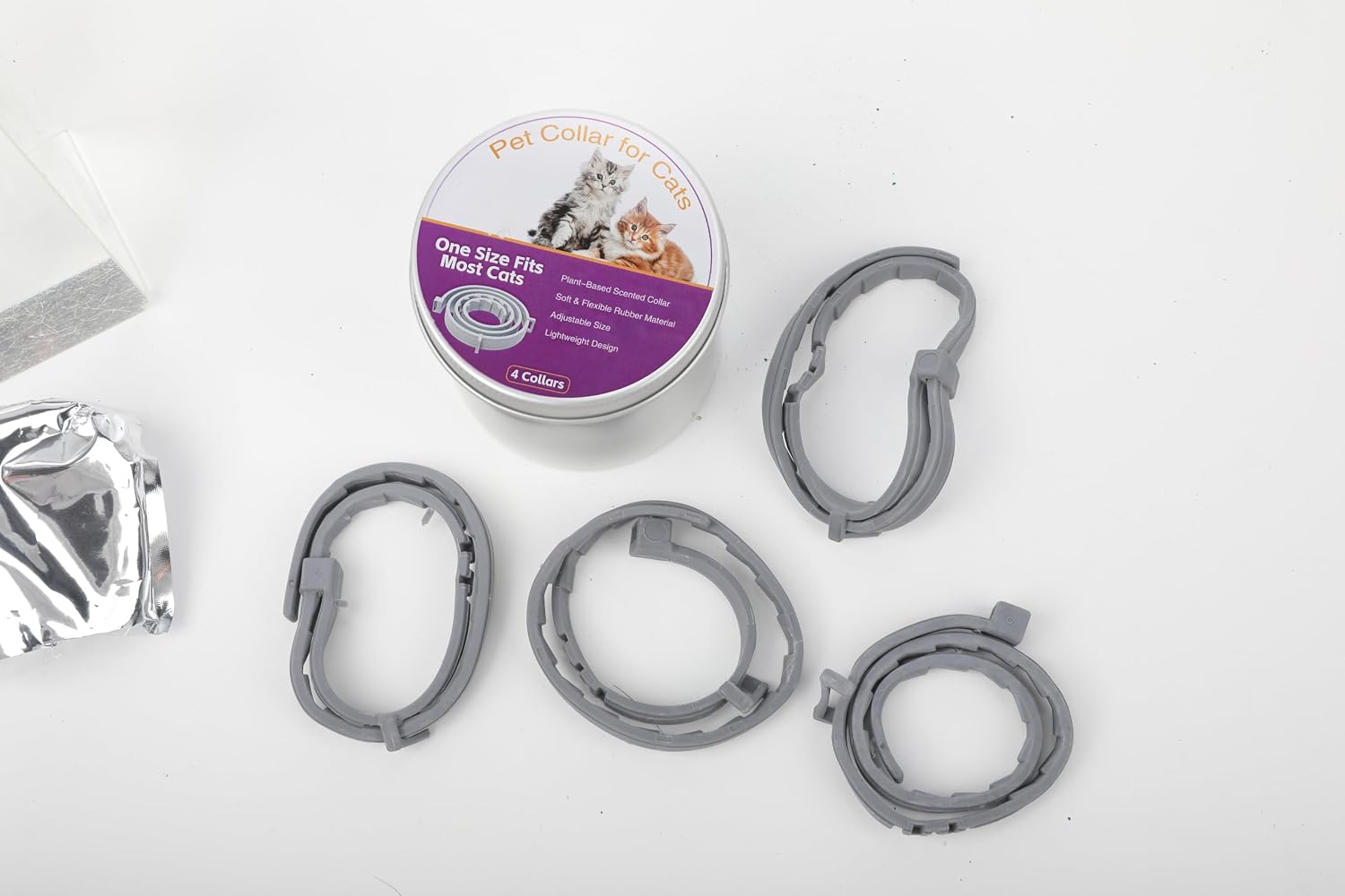 4 Pack Pet Collar for Cats - Adjustable Waterproof Collar, Soft Rubber Material, Lightweight Design - Image 9