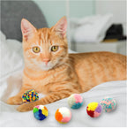 Two inch premium soft yarn cat chasing toys pack of six