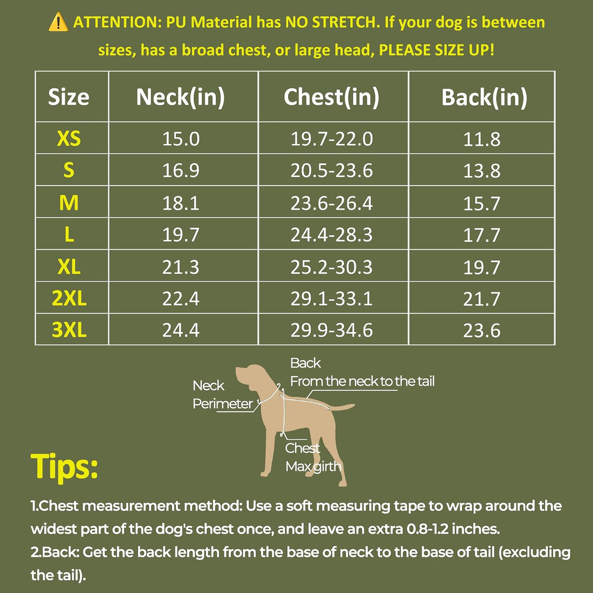 SKIPGEAR odorless dog rain vest illustrating the reflective safety strips on chest and hips