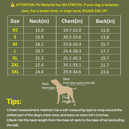 SKIPGEAR odorless dog rain vest illustrating the reflective safety strips on chest and hips