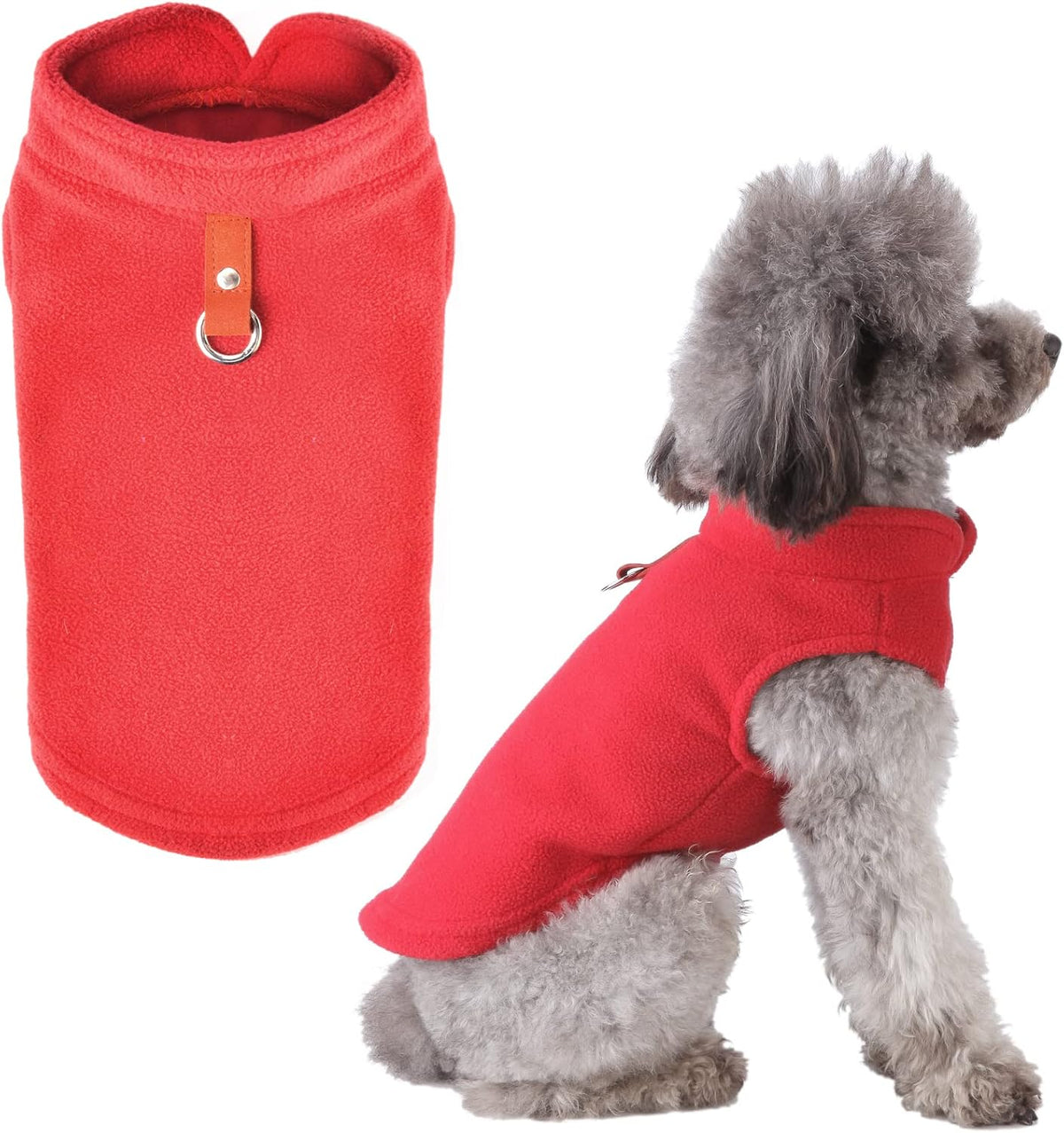 PETCARE Small Dog Sweater Cat Fleece Vest Soft Dog Jacket with Leash O-Ring Winter Warm Pet Pullover Coat Puppy Clothes for Small Dogs Cats Chihuahua Apparel Shih Tzu Costume, Blue - Image 9
