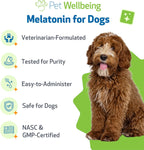 Bacon flavored dog melatonin liquid supplement packaging