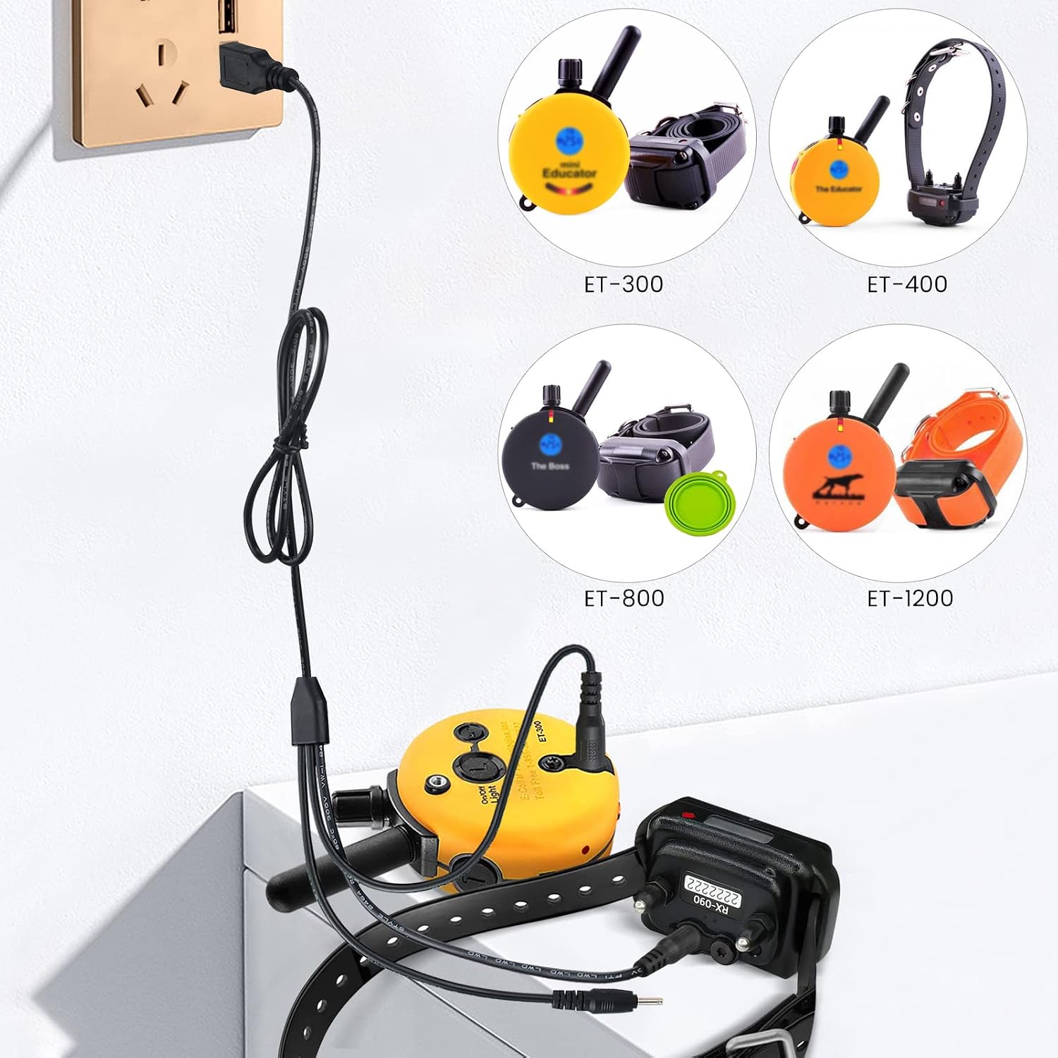 YEAOI universal pet training collar replacement power cord