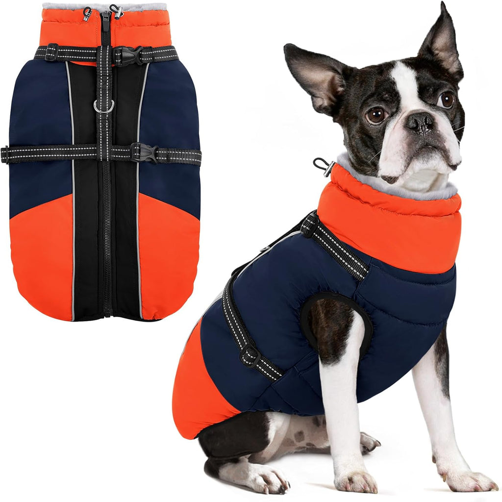 Dog Coat, Warm Dog Jacket with Harness Built in, Waterproof Pet Winter Coat Snowsuit with Zipper, Reflective Fleece Jacket for Extra Large Dogs, Weimaraner, Red XXL - Image 9