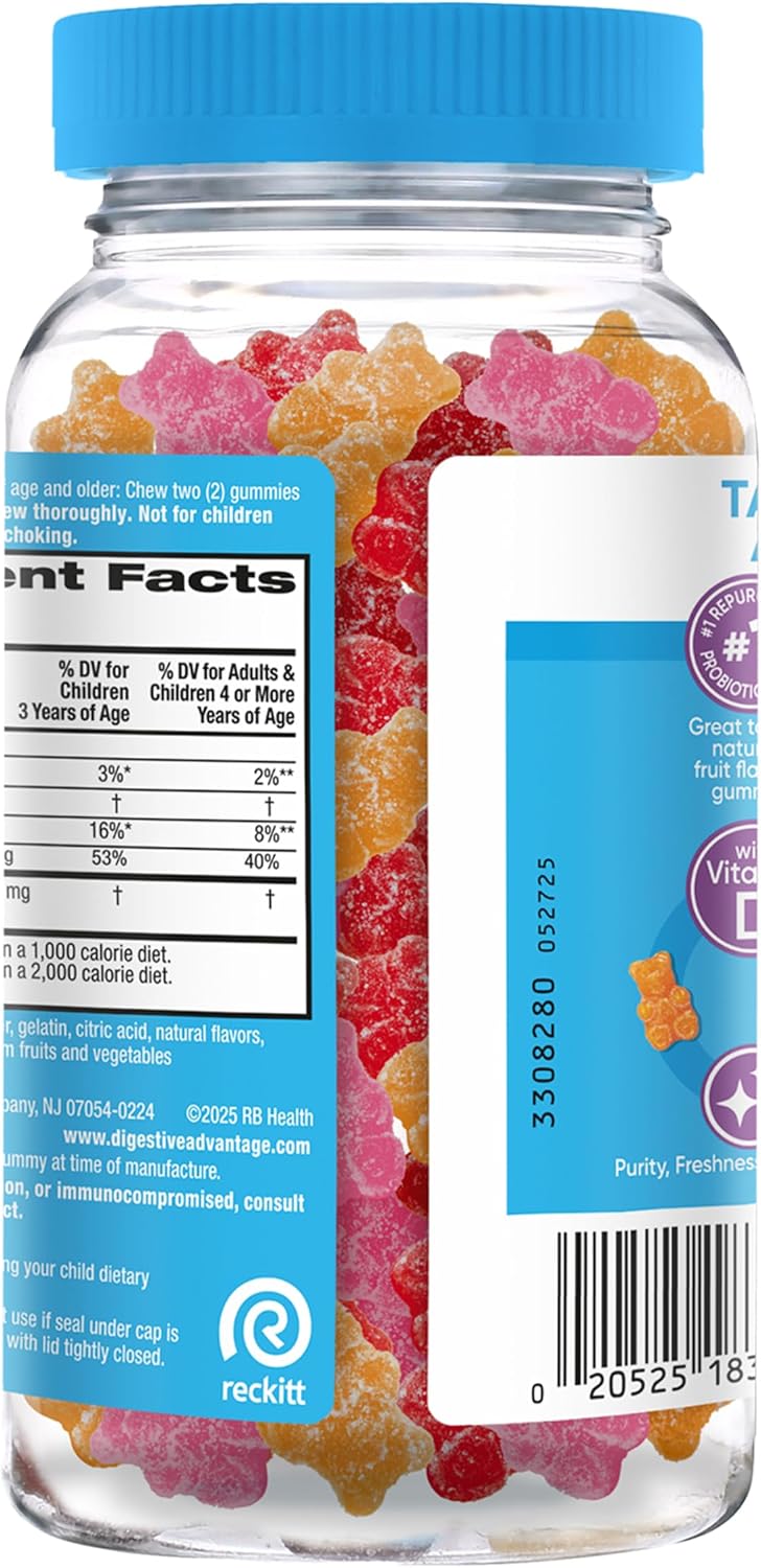 Digestive Advantage Daily Probiotic, Natural Fruit Flavor - 80ct Gummies - Image 12