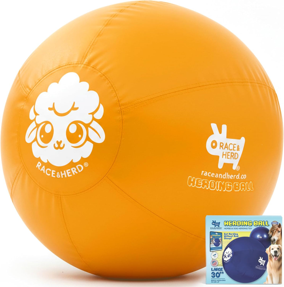 Race&Herd 25" Original XXL Best Herding Ball for Dogs Large - Herding Toys, Durable Outdoor Big Dog Herding Ball for Australian Shepherd, Corgis, Border Collie Ball - Medium to Large Breeds (Ocean) - Image 12