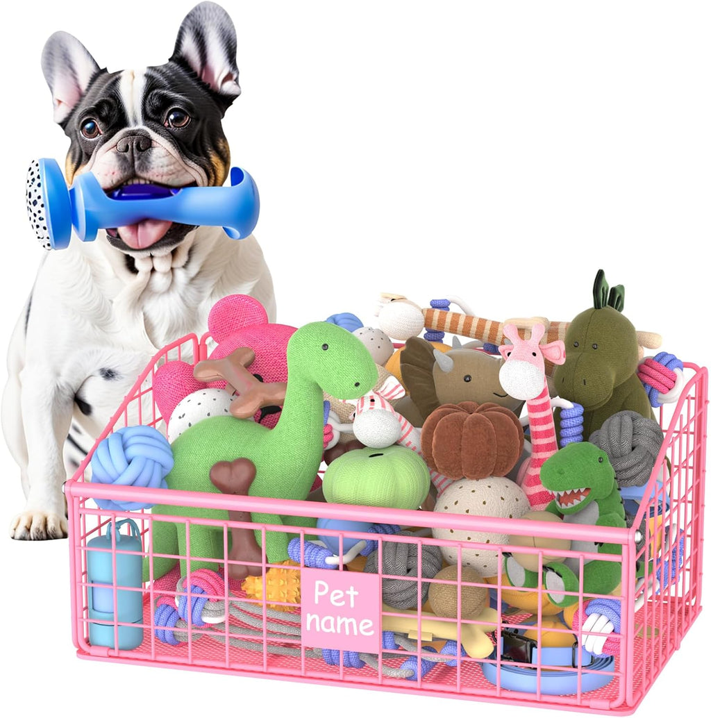 Kaiferty Indestructible Dog Toy basket, Medium Toy Box for Dogs,Pet Toy Bin Dog Metal Basket for Toys, Toy Storage Organizer, Toy Box for Living Room Area (Black) - Image 12