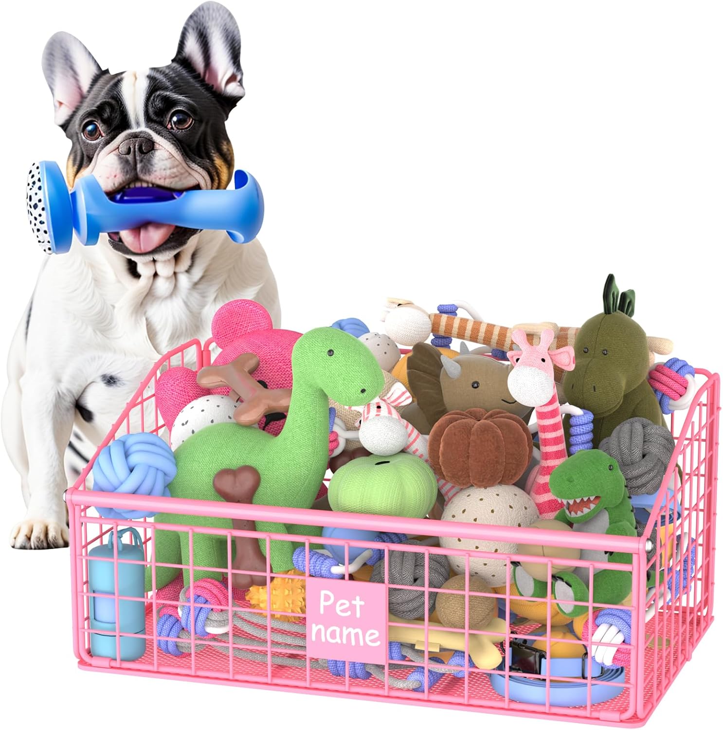Kaiferty Indestructible Dog Toy basket, Medium Toy Box for Dogs,Pet Toy Bin Dog Metal Basket for Toys, Toy Storage Organizer, Toy Box for Living Room Area (Black) - Image 12